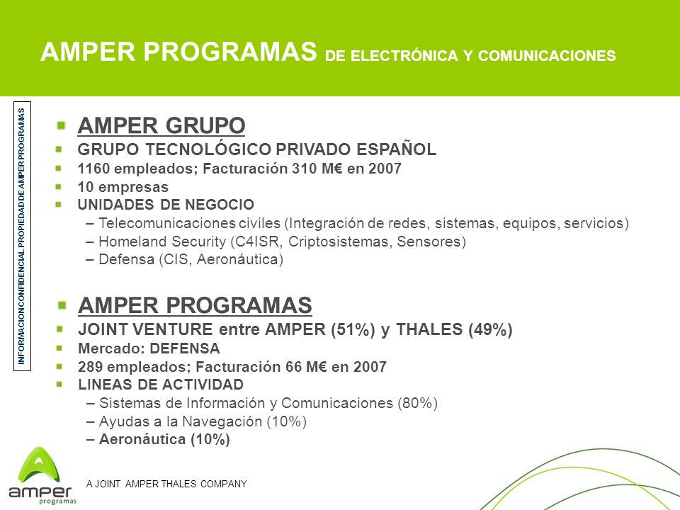 Imagen de la empresa Amper Programas de Electrónica y Comunicaciones a la que se le ofrecen los descuentos